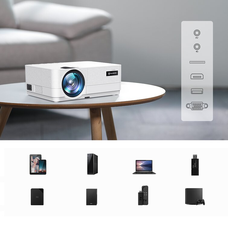 Vankyo - Leisure 470 Wireless Mini Projector with 110 Lumens - White